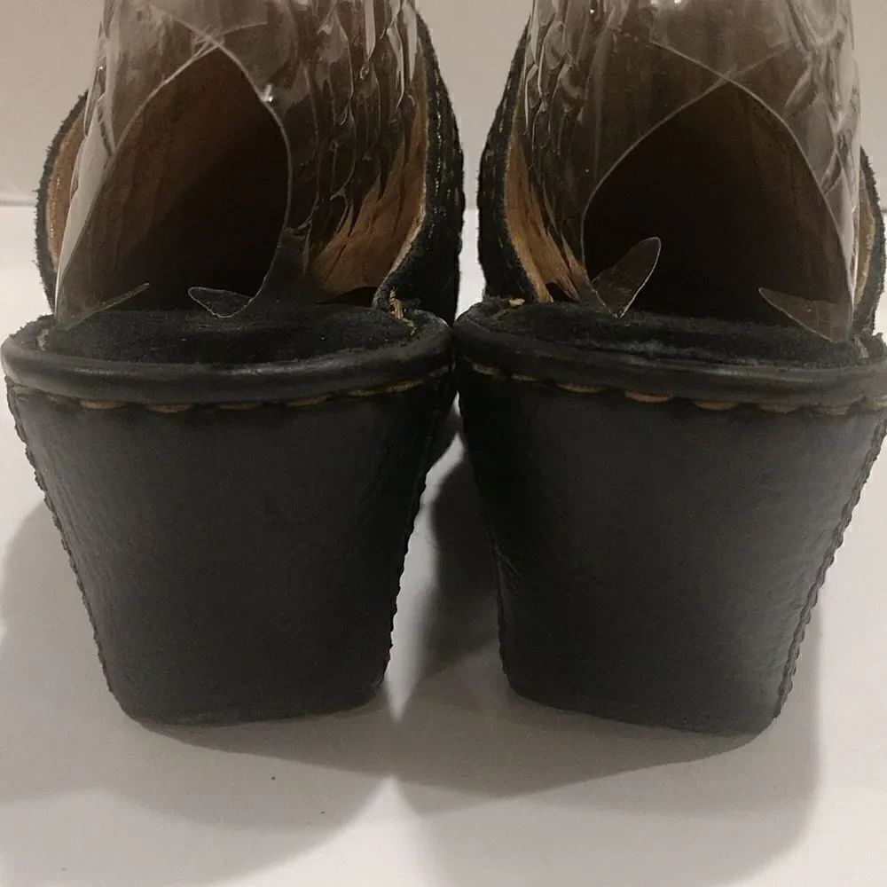 👍 Born Black Leather Mules Size 38.  S2 - Picture 6 of 9